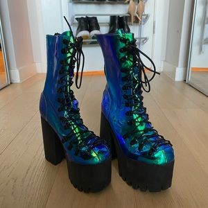 Club Exx Moonstone Platform Lace-up Boots